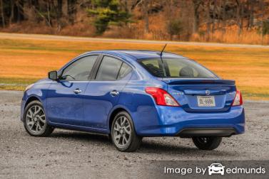 Insurance rates Nissan Versa in Irvine